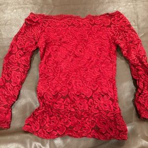 Red lace shirt